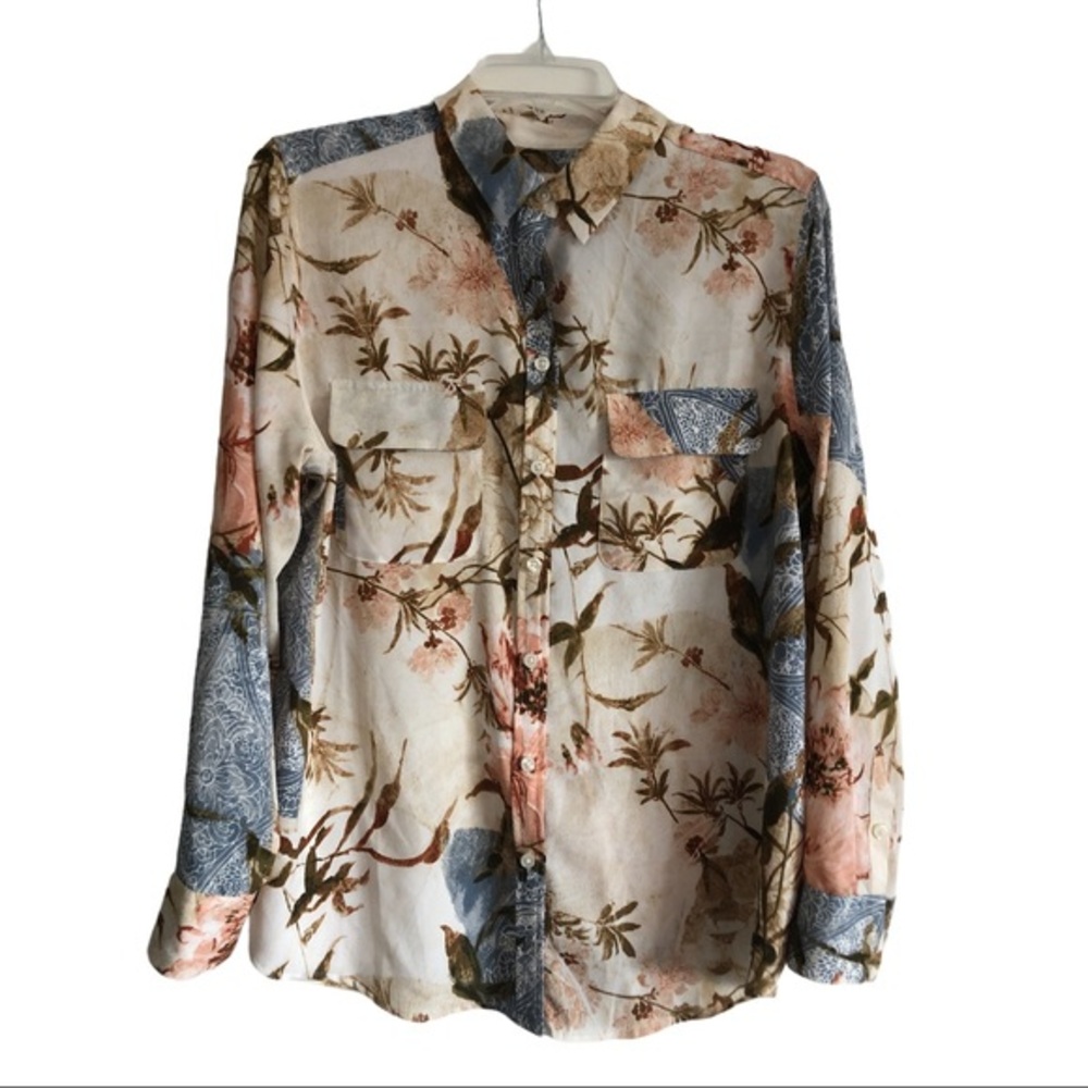 CHICO’S FLORAL BLOUSE L